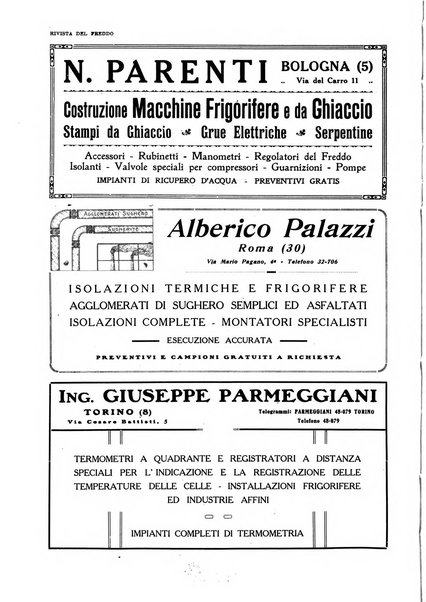 Rivista del freddo periodico mensile illustrato tecnico, scientifico, economico, commerciale