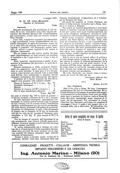 Rivista del freddo periodico mensile illustrato tecnico, scientifico, economico, commerciale