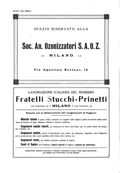 Rivista del freddo periodico mensile illustrato tecnico, scientifico, economico, commerciale