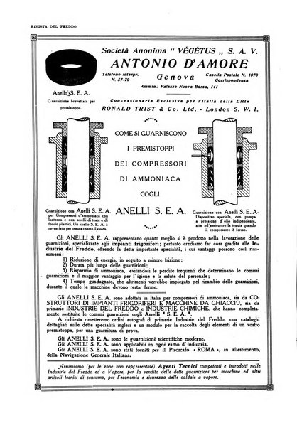 Rivista del freddo periodico mensile illustrato tecnico, scientifico, economico, commerciale