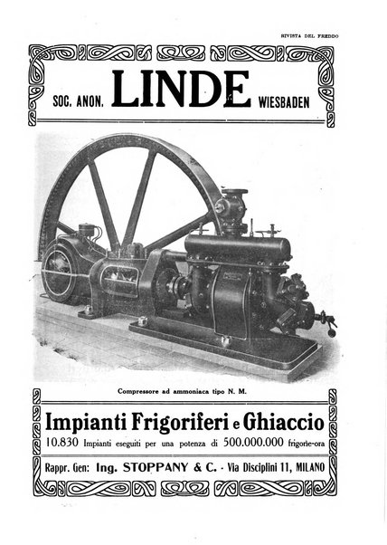 Rivista del freddo periodico mensile illustrato tecnico, scientifico, economico, commerciale