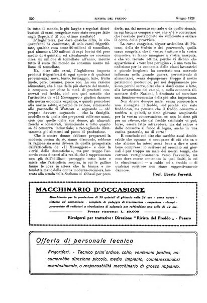 Rivista del freddo periodico mensile illustrato tecnico, scientifico, economico, commerciale