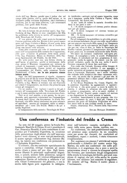 Rivista del freddo periodico mensile illustrato tecnico, scientifico, economico, commerciale