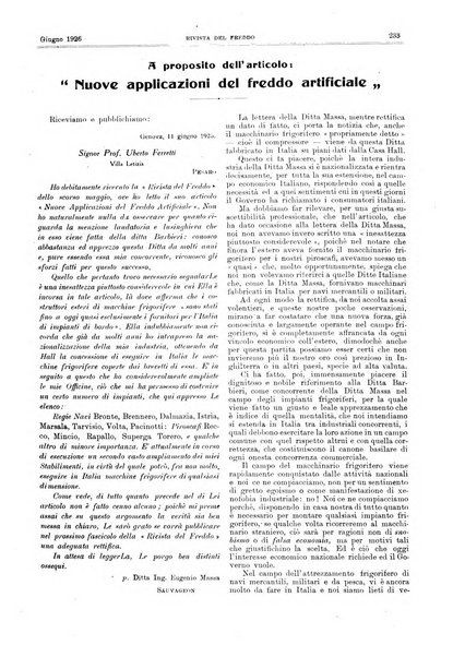 Rivista del freddo periodico mensile illustrato tecnico, scientifico, economico, commerciale