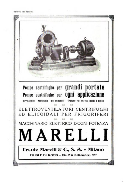 Rivista del freddo periodico mensile illustrato tecnico, scientifico, economico, commerciale