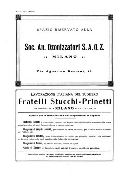 Rivista del freddo periodico mensile illustrato tecnico, scientifico, economico, commerciale