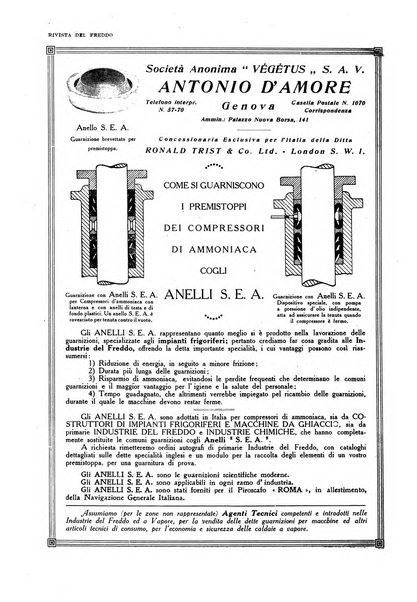 Rivista del freddo periodico mensile illustrato tecnico, scientifico, economico, commerciale