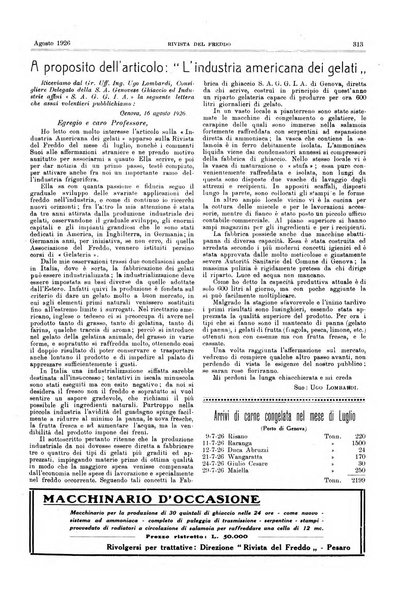 Rivista del freddo periodico mensile illustrato tecnico, scientifico, economico, commerciale