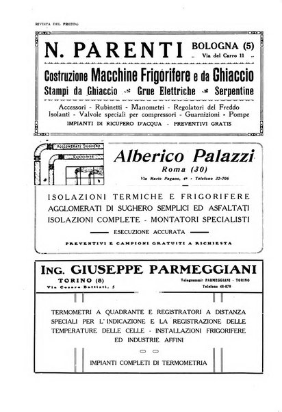 Rivista del freddo periodico mensile illustrato tecnico, scientifico, economico, commerciale