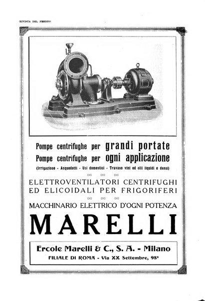 Rivista del freddo periodico mensile illustrato tecnico, scientifico, economico, commerciale