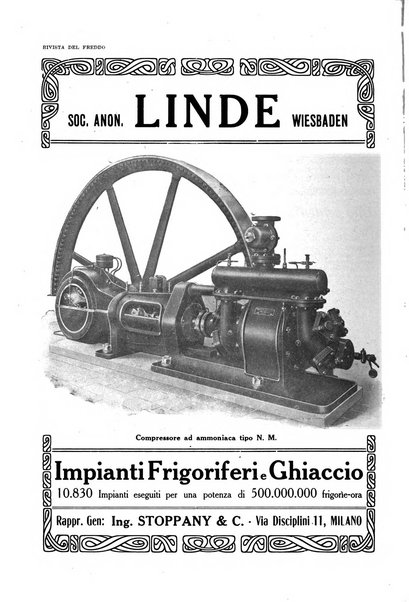 Rivista del freddo periodico mensile illustrato tecnico, scientifico, economico, commerciale