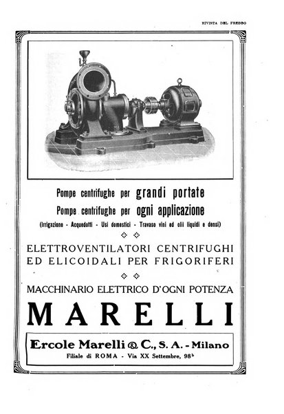 Rivista del freddo periodico mensile illustrato tecnico, scientifico, economico, commerciale