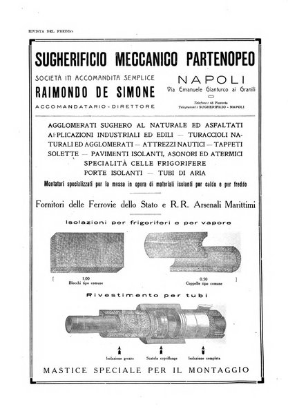 Rivista del freddo periodico mensile illustrato tecnico, scientifico, economico, commerciale