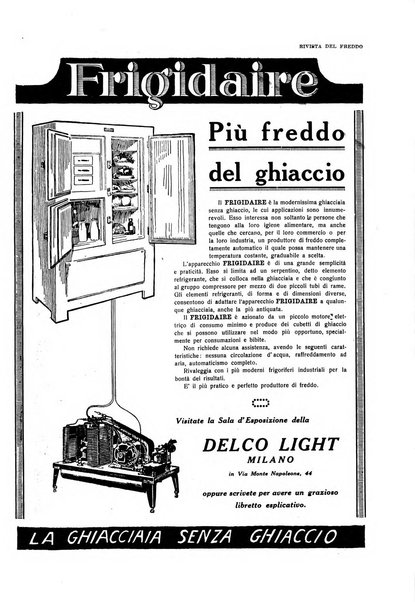 Rivista del freddo periodico mensile illustrato tecnico, scientifico, economico, commerciale