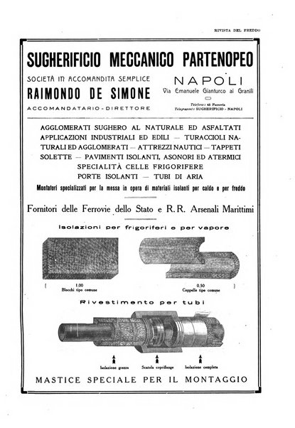 Rivista del freddo periodico mensile illustrato tecnico, scientifico, economico, commerciale