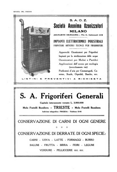 Rivista del freddo periodico mensile illustrato tecnico, scientifico, economico, commerciale