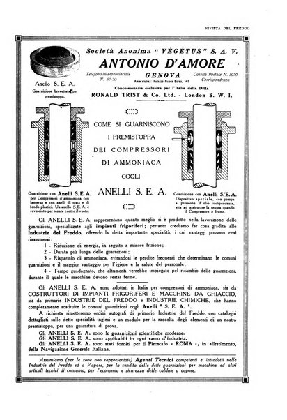 Rivista del freddo periodico mensile illustrato tecnico, scientifico, economico, commerciale