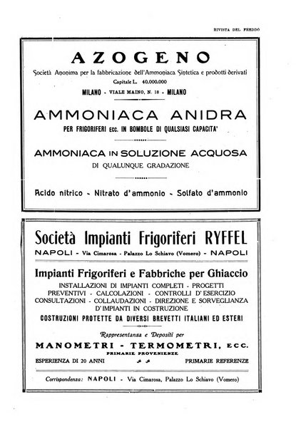 Rivista del freddo periodico mensile illustrato tecnico, scientifico, economico, commerciale