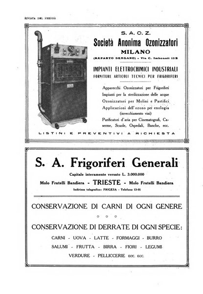 Rivista del freddo periodico mensile illustrato tecnico, scientifico, economico, commerciale