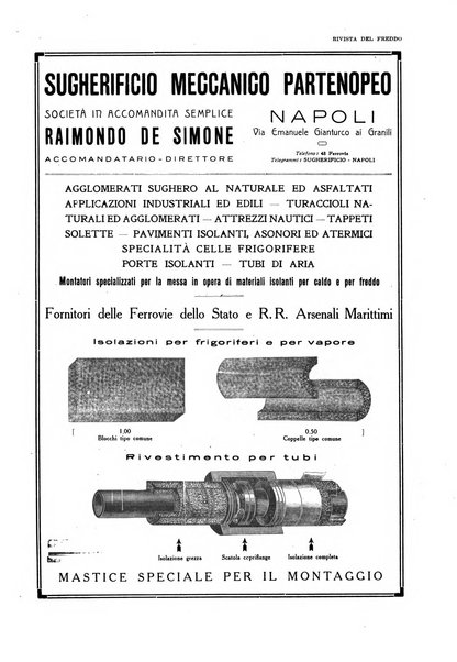 Rivista del freddo periodico mensile illustrato tecnico, scientifico, economico, commerciale