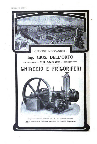 Rivista del freddo periodico mensile illustrato tecnico, scientifico, economico, commerciale