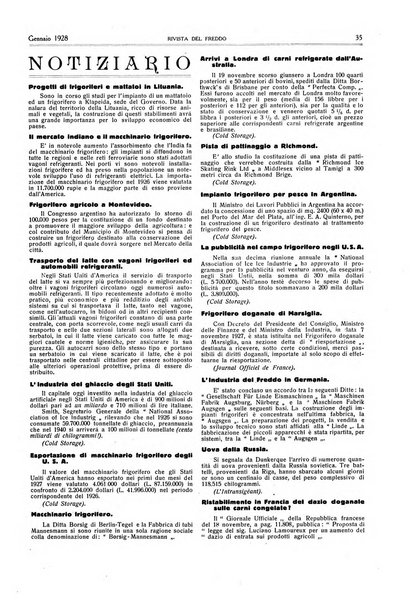 Rivista del freddo periodico mensile illustrato tecnico, scientifico, economico, commerciale