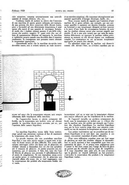 Rivista del freddo periodico mensile illustrato tecnico, scientifico, economico, commerciale