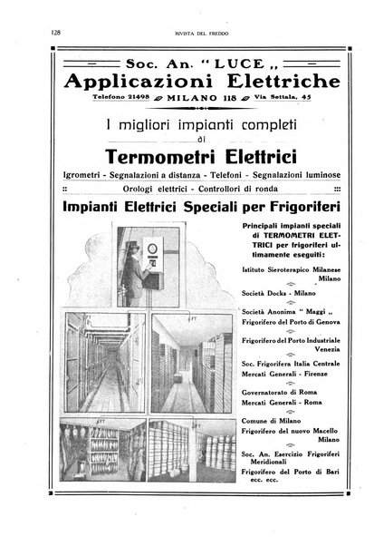 Rivista del freddo periodico mensile illustrato tecnico, scientifico, economico, commerciale