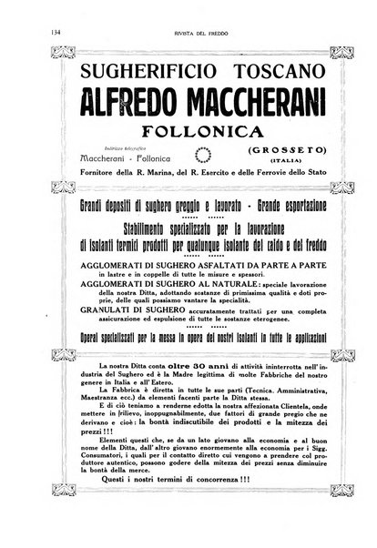 Rivista del freddo periodico mensile illustrato tecnico, scientifico, economico, commerciale