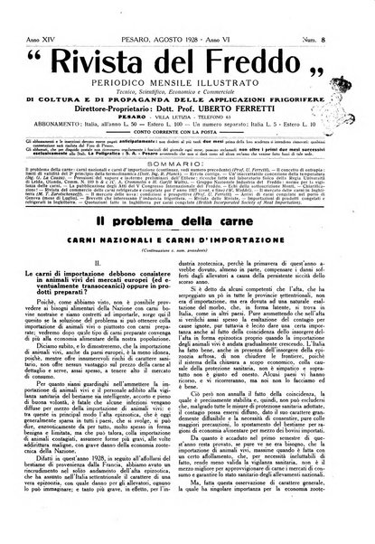 Rivista del freddo periodico mensile illustrato tecnico, scientifico, economico, commerciale