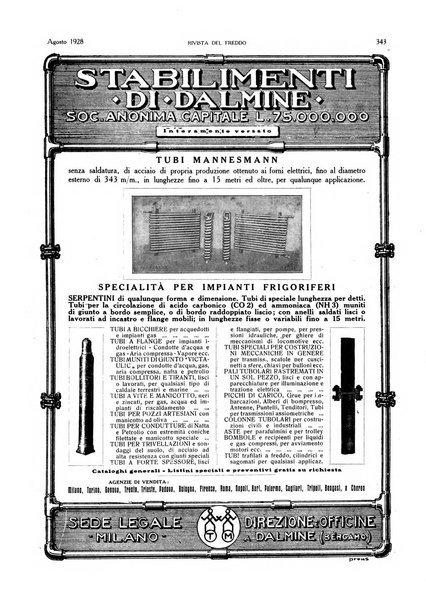 Rivista del freddo periodico mensile illustrato tecnico, scientifico, economico, commerciale