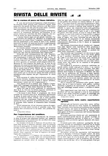 Rivista del freddo periodico mensile illustrato tecnico, scientifico, economico, commerciale