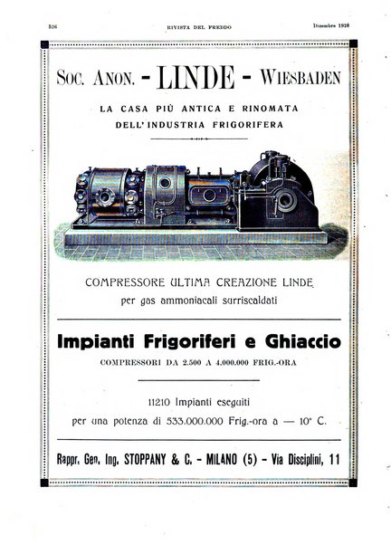 Rivista del freddo periodico mensile illustrato tecnico, scientifico, economico, commerciale