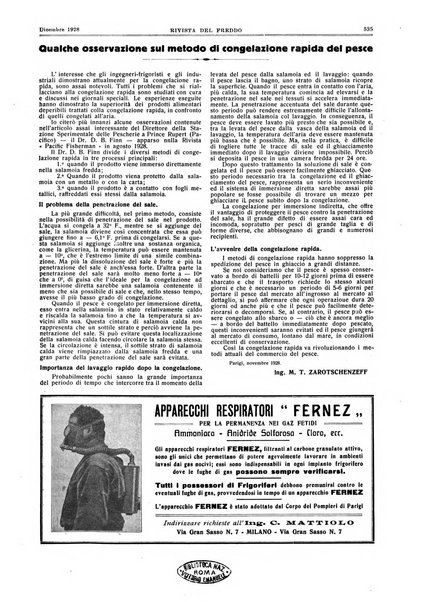 Rivista del freddo periodico mensile illustrato tecnico, scientifico, economico, commerciale