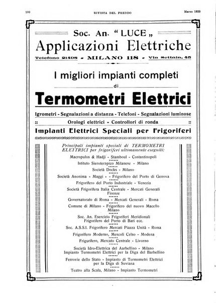 Rivista del freddo periodico mensile illustrato tecnico, scientifico, economico, commerciale