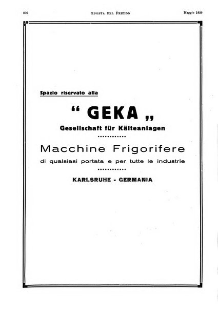 Rivista del freddo periodico mensile illustrato tecnico, scientifico, economico, commerciale