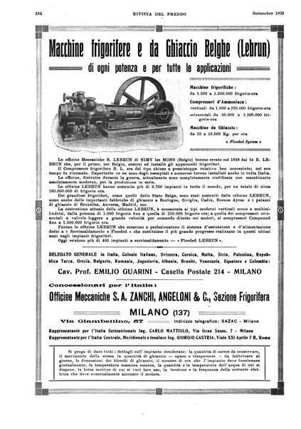 Rivista del freddo periodico mensile illustrato tecnico, scientifico, economico, commerciale