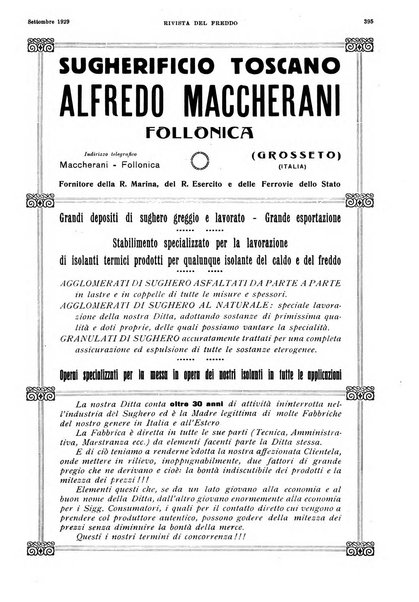 Rivista del freddo periodico mensile illustrato tecnico, scientifico, economico, commerciale