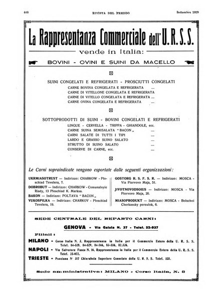 Rivista del freddo periodico mensile illustrato tecnico, scientifico, economico, commerciale