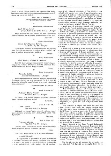 Rivista del freddo periodico mensile illustrato tecnico, scientifico, economico, commerciale