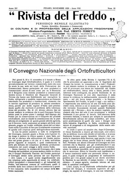 Rivista del freddo periodico mensile illustrato tecnico, scientifico, economico, commerciale