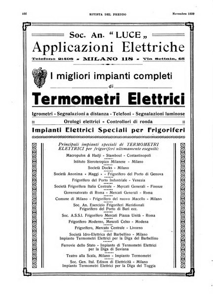 Rivista del freddo periodico mensile illustrato tecnico, scientifico, economico, commerciale