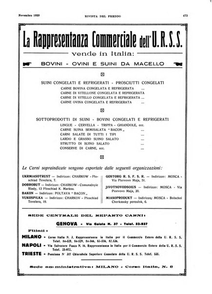 Rivista del freddo periodico mensile illustrato tecnico, scientifico, economico, commerciale