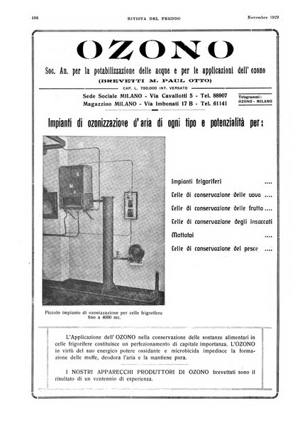 Rivista del freddo periodico mensile illustrato tecnico, scientifico, economico, commerciale