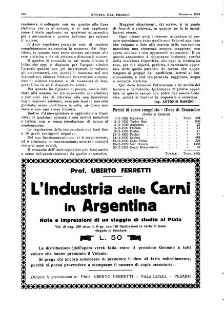 Rivista del freddo periodico mensile illustrato tecnico, scientifico, economico, commerciale