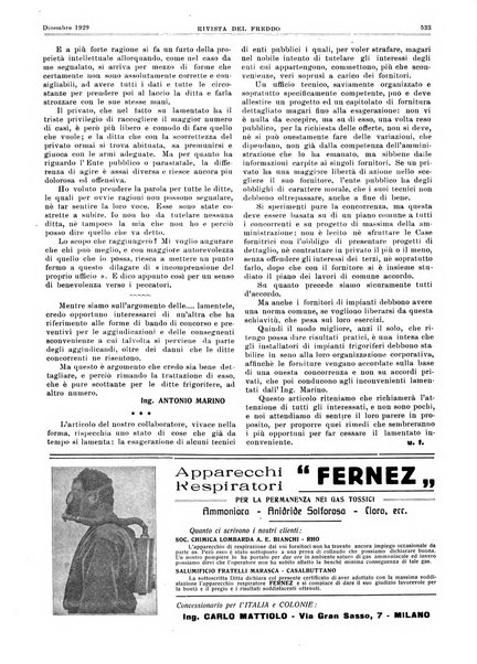 Rivista del freddo periodico mensile illustrato tecnico, scientifico, economico, commerciale