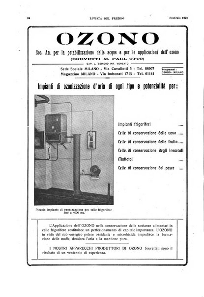 Rivista del freddo periodico mensile illustrato tecnico, scientifico, economico, commerciale