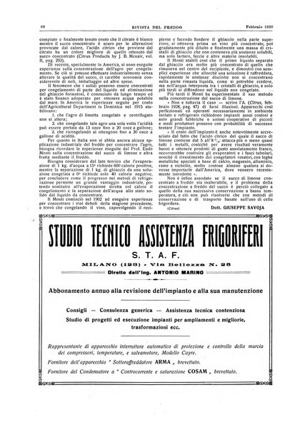 Rivista del freddo periodico mensile illustrato tecnico, scientifico, economico, commerciale