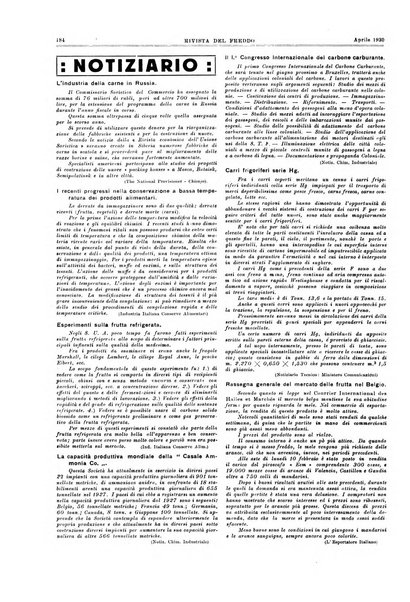 Rivista del freddo periodico mensile illustrato tecnico, scientifico, economico, commerciale