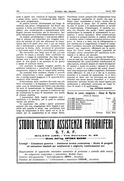 Rivista del freddo periodico mensile illustrato tecnico, scientifico, economico, commerciale